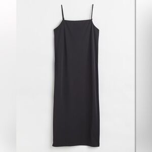H&M Black Jersey Slip Dress - Size S, Elegant & Minimalist